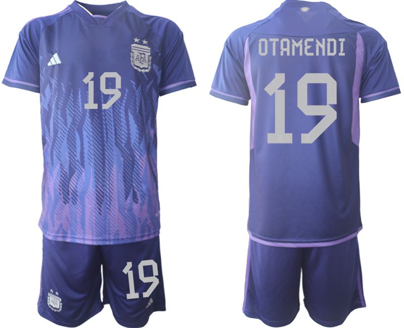 Men 2022 World Cup National Team Argentina away purple #19 Soccer Jerseys